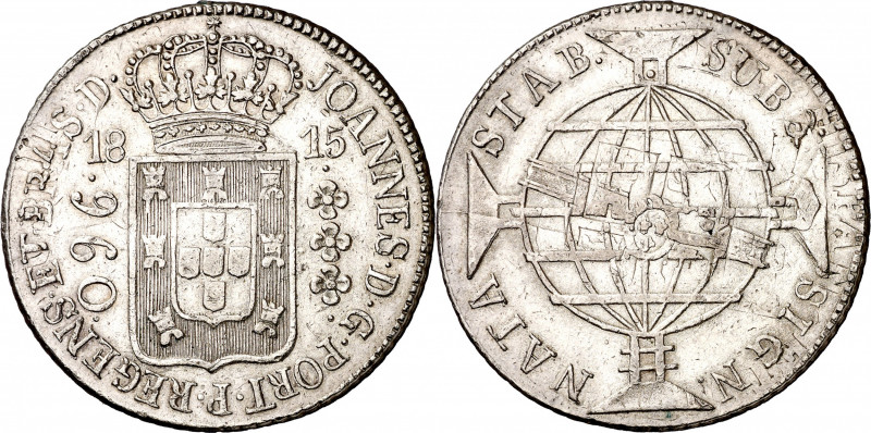 Brasil. 1815. Juan, Príncipe regente. (R (Río)). 960 reis. (Kr. 307). Sobre un 8...