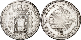 Brasil. 1816. Juan, Príncipe regente. (B (Bahía)). 960 reis. (Kr. 307.1). Sobre un 8 reales de Carlos IV (1790-1801) de México FM. Ex Áureo 07/03/2001...