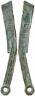 China. (400-220 a.C.). Dinastía Zhou. Cuchillo Ming. (D.H. 5d) (Schjöth falta). Escasa así. AE. 13,06 g. EBC.