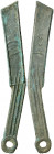 China. (400-220 a.C.). Dinastía Zhou. Cuchillo Ming. (D.H. 6e) (Schjöth falta). Escasa así. AE. 14,05 g. EBC.