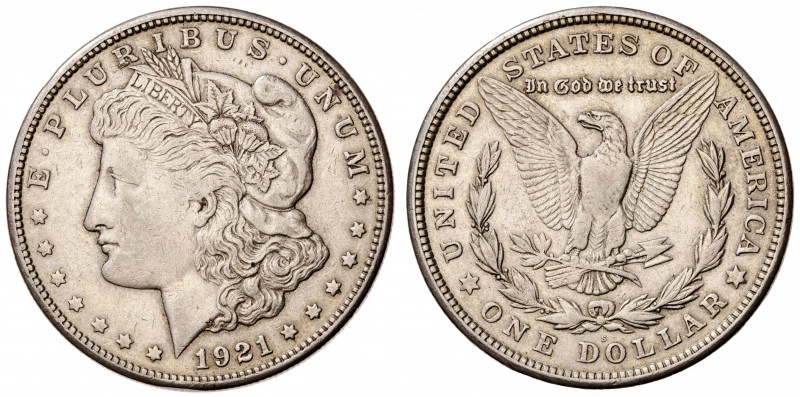 Estados Unidos. 1921. S (San Francisco). 1 dólar. (Kr. 110). AG. 26,61 g. MBC.