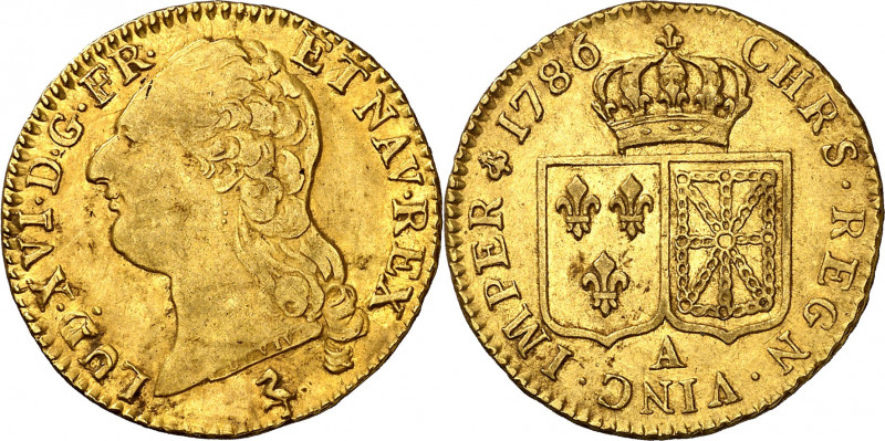 Francia. 1786. Luis XVI. A (París). 1 luis de oro. (Fr. 475) (Kr. 591.1). AU. 7,...