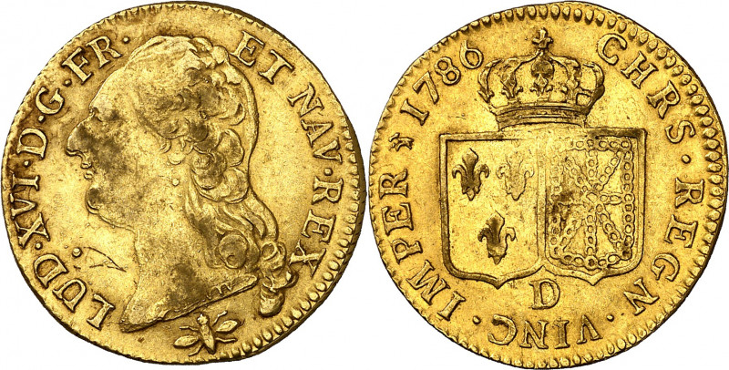 Francia. 1786. Luis XVI. D (Lyon). 1 luis de oro. (Fr. 475) (Kr. 591.5). AU. 7,6...