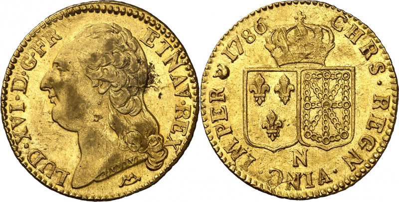 Francia. 1786. Luis XVI. N (Montpellier). 1 luis de oro. (Fr. 475) (Kr. 591.11)....