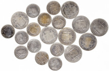 1892 a 1910*10. Alfonso XIII. 50 céntimos (doce) y 1 peseta (ocho). Lote de 20 monedas. A examinar. BC/MBC.