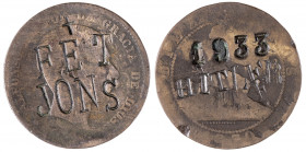 1933 a 1940. Lote de 2 monedas troqueladas de 10 céntimos del Gobierno Provisional y Alfonso XII. A examinar. BC/BC+.
