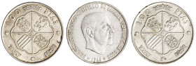 1966*1970. Franco. 100 pesetas. Lote de 3 monedas. A examinar. MBC/MBC+.