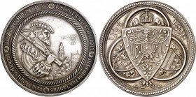 Alemania. 1898. 500º Aniversario del Festival de Tiro de Kronberg im Taunus. Medalla. Anilla eliminada. Escasa. Plata. 22 g. Ø39 mm. EBC.