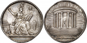 Francia. s/d. Reunión de París. Medalla masónica. Firmada: N. Gatteaux. Plata. 6,56 g. Ø28 mm. EBC-.