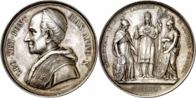 Vaticano. 1885. León XIII. Medalla conmemorativa de la Mediación y pacificación ejercida por el Papa entre Alemania y España por el dominio de las Isl...