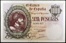 1940. 1000 pesetas. (Ed. D46) (Ed. 445). 21 de octubre, Carlos I. Raro. MBC+.