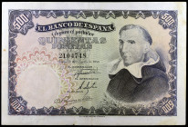 1946. 500 pesetas. (Ed. D53) (Ed. 452). 19 de febrero, Padre Vitoria. Raro. MBC.