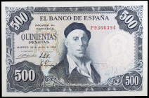 1954. 500 pesetas. (Ed. D69b) (Ed. 468b). 22 de julio, Zuloaga. Serie P. S/C.