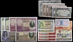 Lote de 22 billetes de la República. A examinar. BC/S/C-.