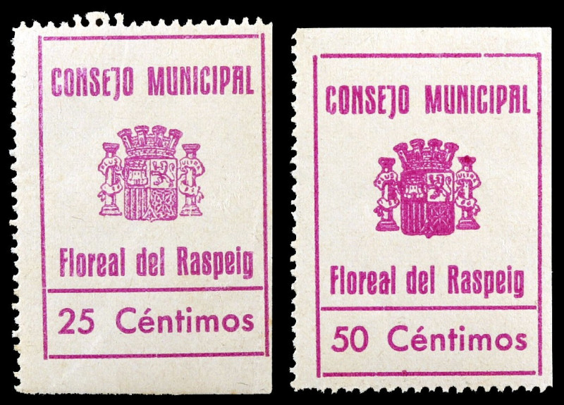 Floreal del Raspeig (Alicante). 25 y 50 céntimos. (KG. falta) (T. falta) (RGH. 2...