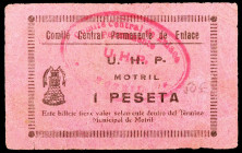 Motril (Granada). Comité Central Permanente de Enlace U.H.P. 1 peseta. (KG. 518) (RGH. 3746). MBC-.