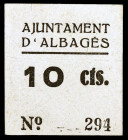 L'Albagés. 10 céntimos. (T. 69). Cartón nº 294. Muy raro. EBC-.