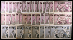 Granollers. 25 céntimos (veintinueve) y 1 peseta (ocho). (T. 1355 y 1356). 37 billetes, 8 series completas. Con variantes, diversas series y alguna pa...