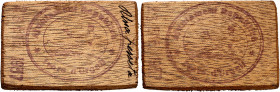 Ivars d'Urgell. 1 peseta. (T. 1459a). Madera rectangular. "Una pesseta" manuscrita. Muy rara y más así. MBC+.