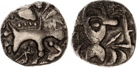 India Post-Kushan Kidarite Successors Jayratava 1 Dinar 5th Century AD
MACW 473; Silver 6.29 g.18 mm.; Ag 'Dinar' Possible local issue. Abstract Kush...