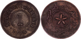 Brunei 1 Cent 1887 AH 1304
KM# 3; Copper; Hashim Jalilul Alam; Mint: Heaton's Mint, Birmingham; VF-XF