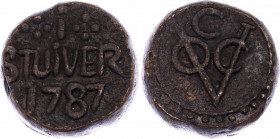 Ceylon 1 Stuiver 1787
KM# 26; Copper; Dutch Colony; VF