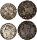 Hong Kong 5 & 10 Cents 1886 - 1896
KM# 5 & 6; Silver; Victoria; VF-XF