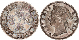 Hong Kong 20 Cents 1894
KM# 7; Silver; Victoria; XF+