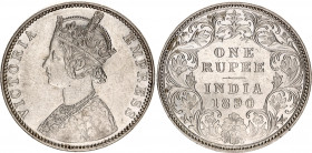British India 1 Rupee 1890 B
KM# 492; Silver; Victoria; AUNC