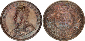 British India 1 Rupee 1913 B
KM# 524; Silver; George V; UNC with amazing toning