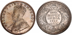 British India 1 Rupee 1917 B
KM# 524; Silver; George V; UNC