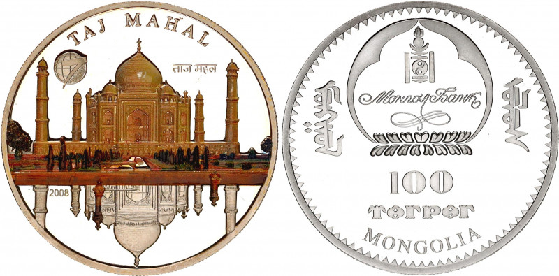 Mongolia 100 Tugrik 2008
KM# 321; Copper, silver plated; Famous World Architect...