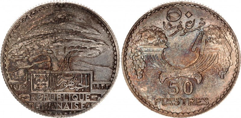 Lebanon 50 Piastres 1933
KM# 8; Silver; AUNC with nice toning