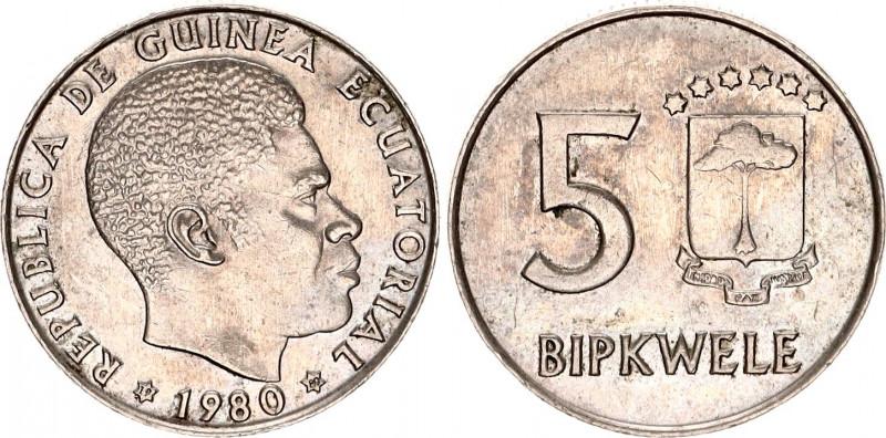 Equatorial Guinea 5 Bipkwele 1980 (80)
KM# 51; XF+