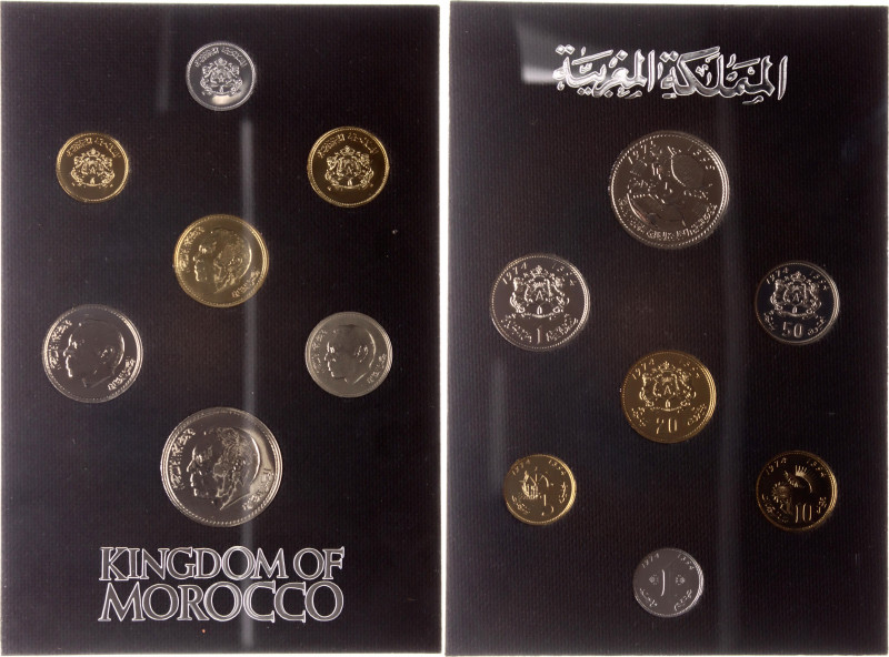 Morocco Mint Set of 7 Coins 1974 - 1975
1- 5 - 10 - 20 - 50 Centimes 1 - 5 Dirh...