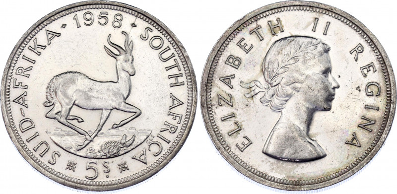 South Africa 5 Shillings 1958
KM# 52; Silver; Elizabeth II; XF