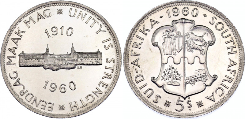 South Africa 5 Shillings 1960 Proof
KM# 55; Silver., Proof; Elizabeth II; 50th ...