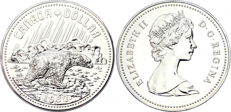 Canada 1 Dollar 1980
KM# 128; Silver; 100th Anniversary of the Arctic Territori...