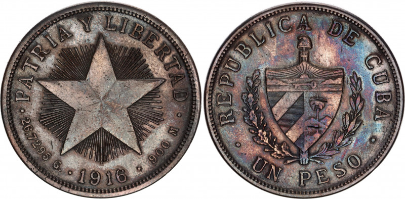 Cuba 1 Peso 1916
KM# 15; Silver; XF+ with nice toning