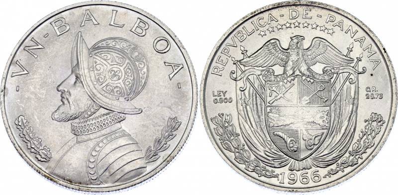 Panama 1 Balboa 1966
KM# 27; Silver; AUNC