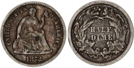 United States 1/2 Dime 1872
KM# 91; Silver; Seated Liberty; VF+