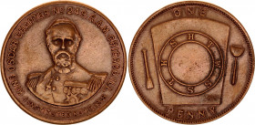 United States King Oscar Chapter 1 Penny Token 1916 (ND)
10.86 g.,32 mm.; XF+