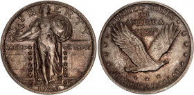 United States 1/4 Dollar 1920
KM# 145; Silver; Stars Below Eagle; "Standing Liberty Quarter"; AUNC