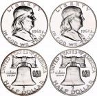 United States 2 x 1/2 Dollar 1962 & 1963
KM# 199; Silver, Proof; "Franklin Half Dollar"