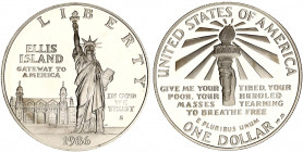 United States 1 Dollar 1986 S
KM# 214; Silver; Proof; Centennial of statue of Liberty; With bank package & certificate