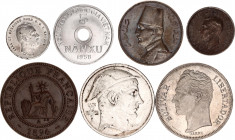 World Nice Lot of 7 Coins 1871 - 1987
With Silver; Various Countries, Dates & Denominations; XF-UNC