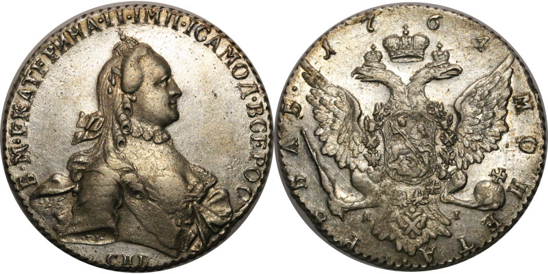 Russia 1 Rouble 1764 СПБ TI ЯI
Bit# 185; Silver 23.50 g.; Coin from old collect...