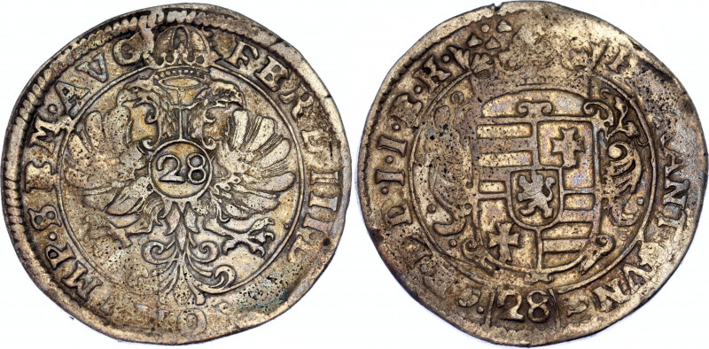 German States Jever 28 Stuber 1637 - 1649 (ND)
KM# 35; Silver; Anton Günther; X...