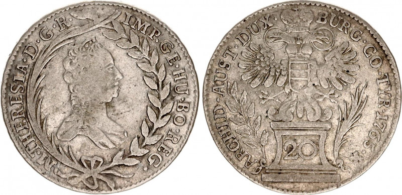 Austria 20 Kreuzer 1765
KM# 1814; Silver; Maria Theresia; Mint: Vienna; VF-XF