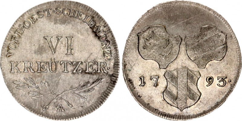 Austria Further Austria 6 Kreuzer 1793 A
KM# 20; Silver; Franz II; VF-XF